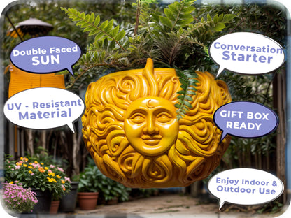 Sun Face Hanging Planter