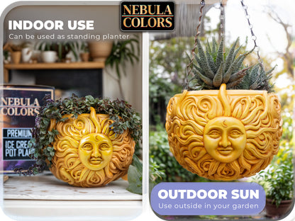 Sun Face Hanging Planter