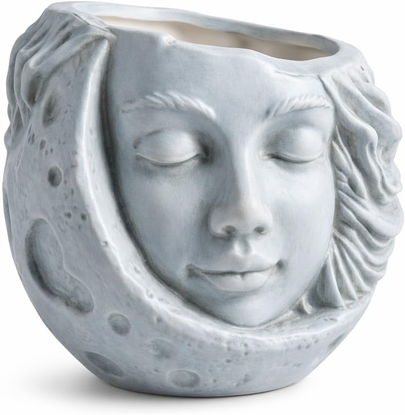Moon Face Hanging Planter by Nebula Colors