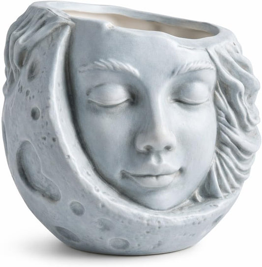 Moon Face Hanging Planter by Nebula Colors
