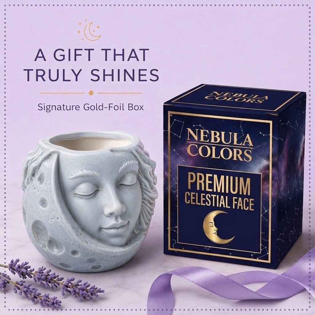 Moon Face Hanging Planter by Nebula Colors