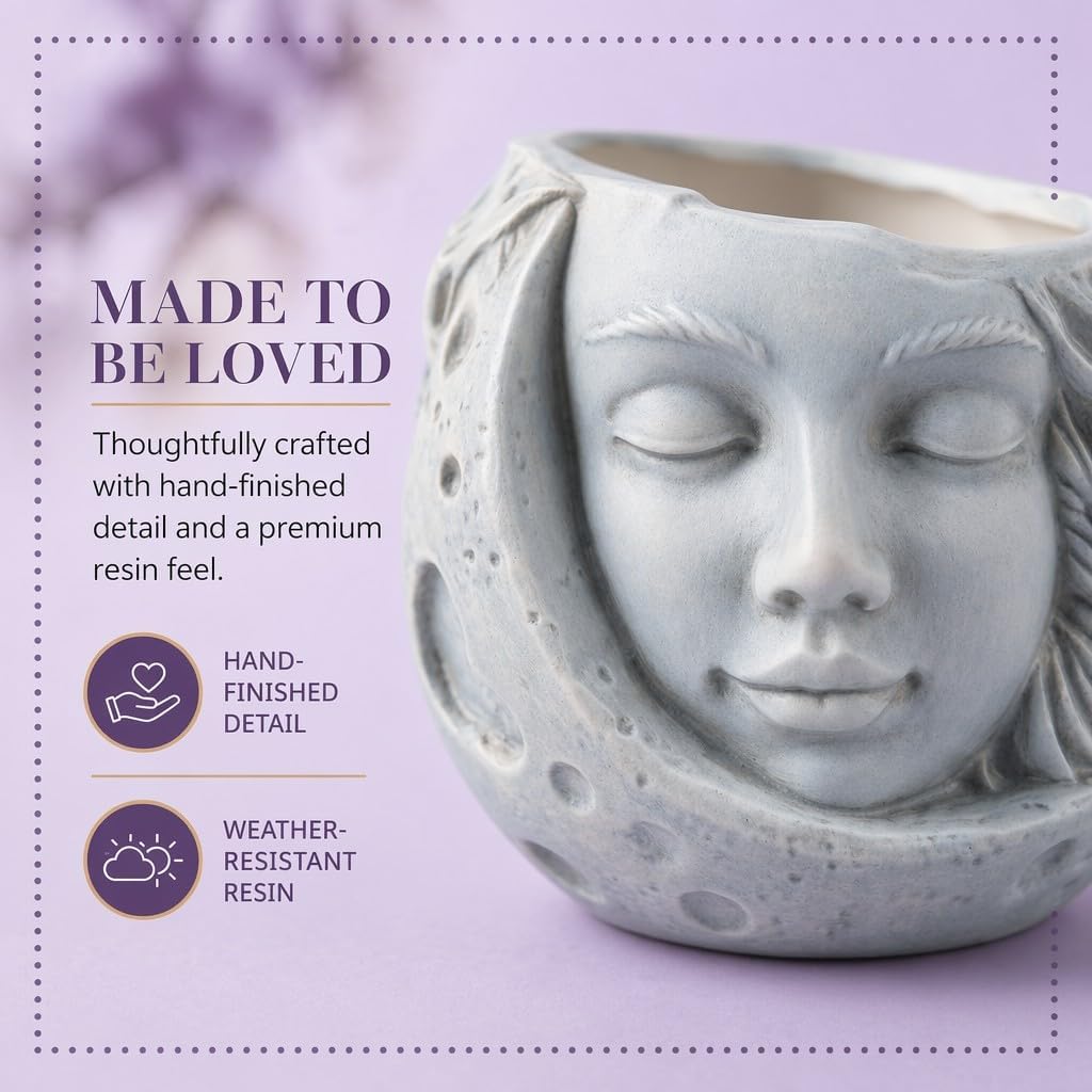 Moon Face Hanging Planter by Nebula Colors