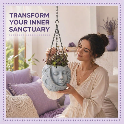 Moon Face Hanging Planter by Nebula Colors