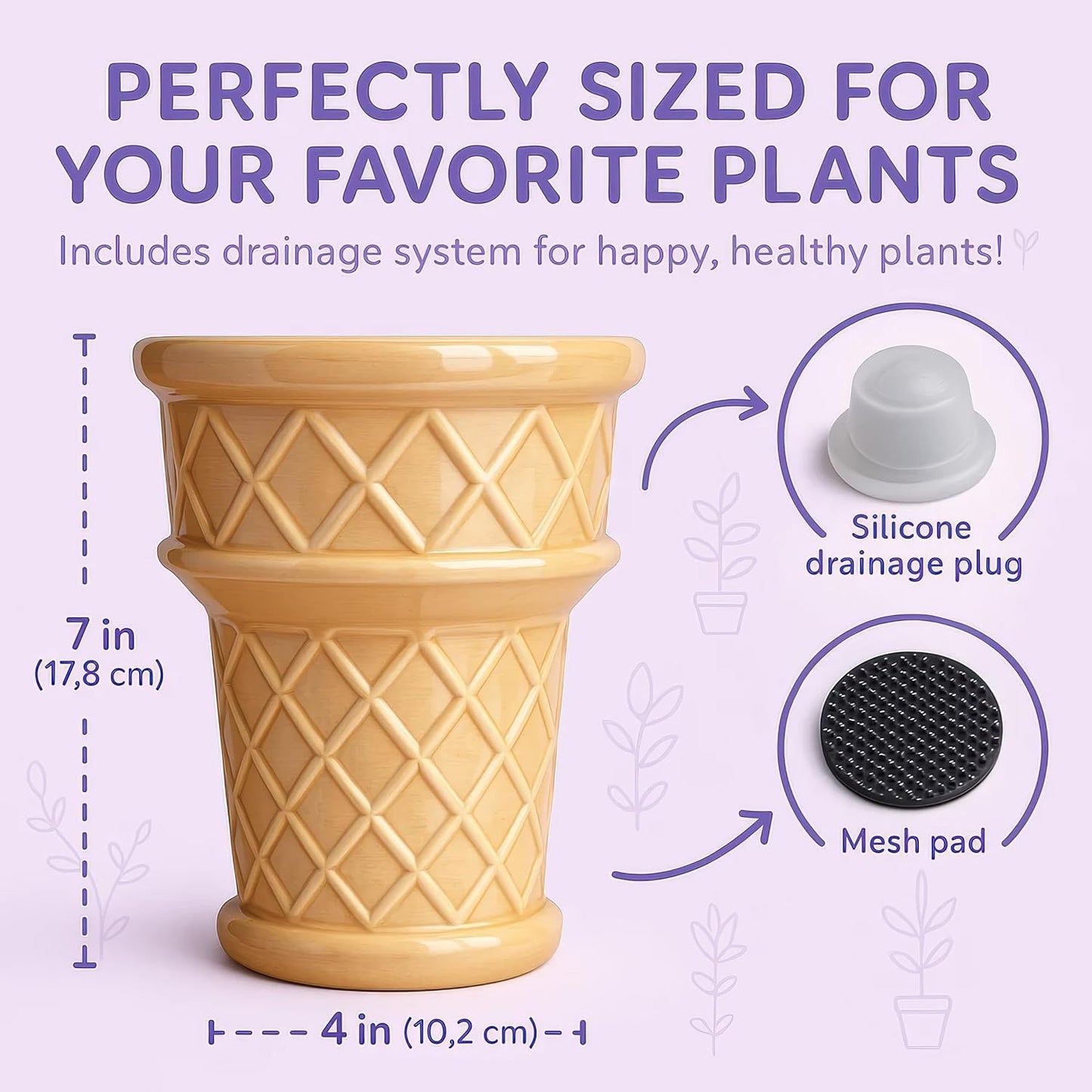 Ice Cream Cone Planter by Nebula Colors