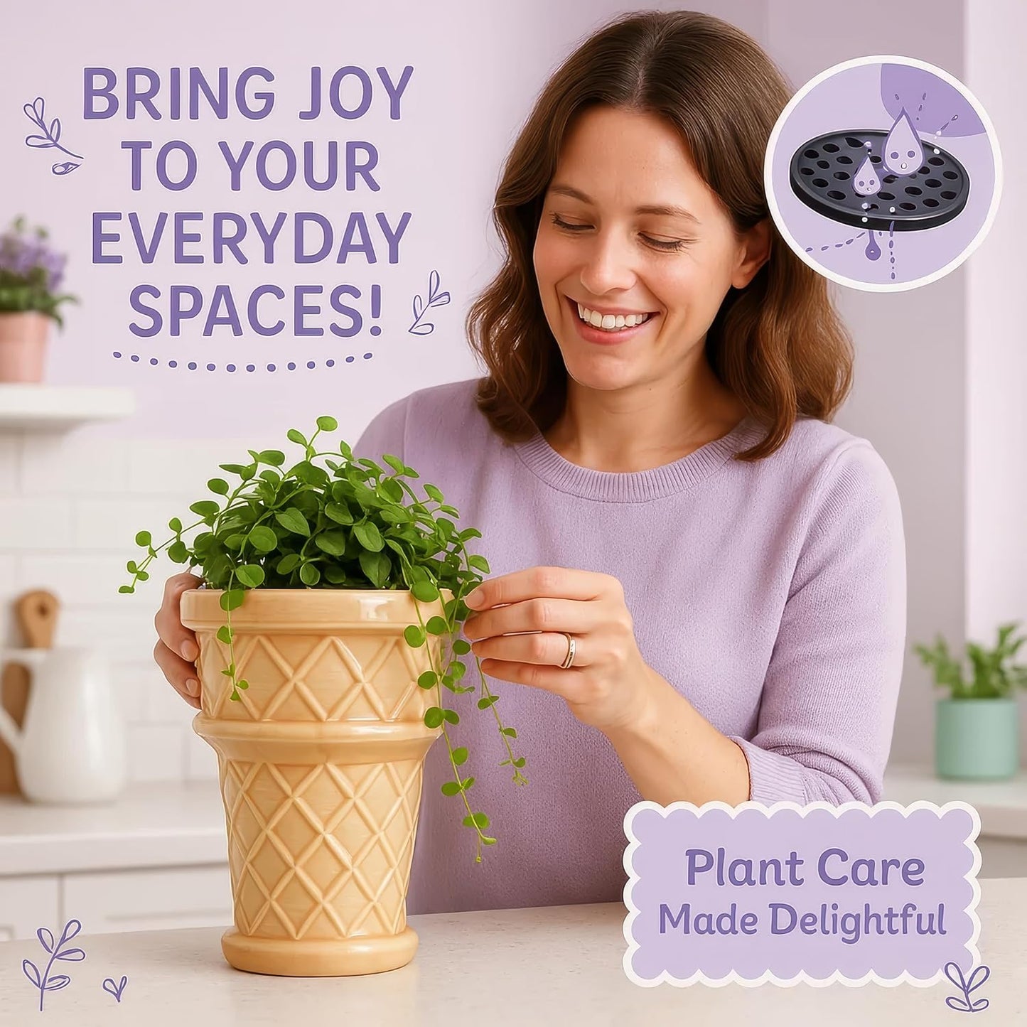 Ice Cream Cone Planter by Nebula Colors