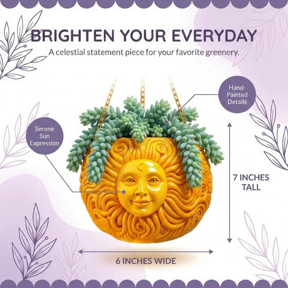 Sun Face Hanging Planter by Nebula Colors