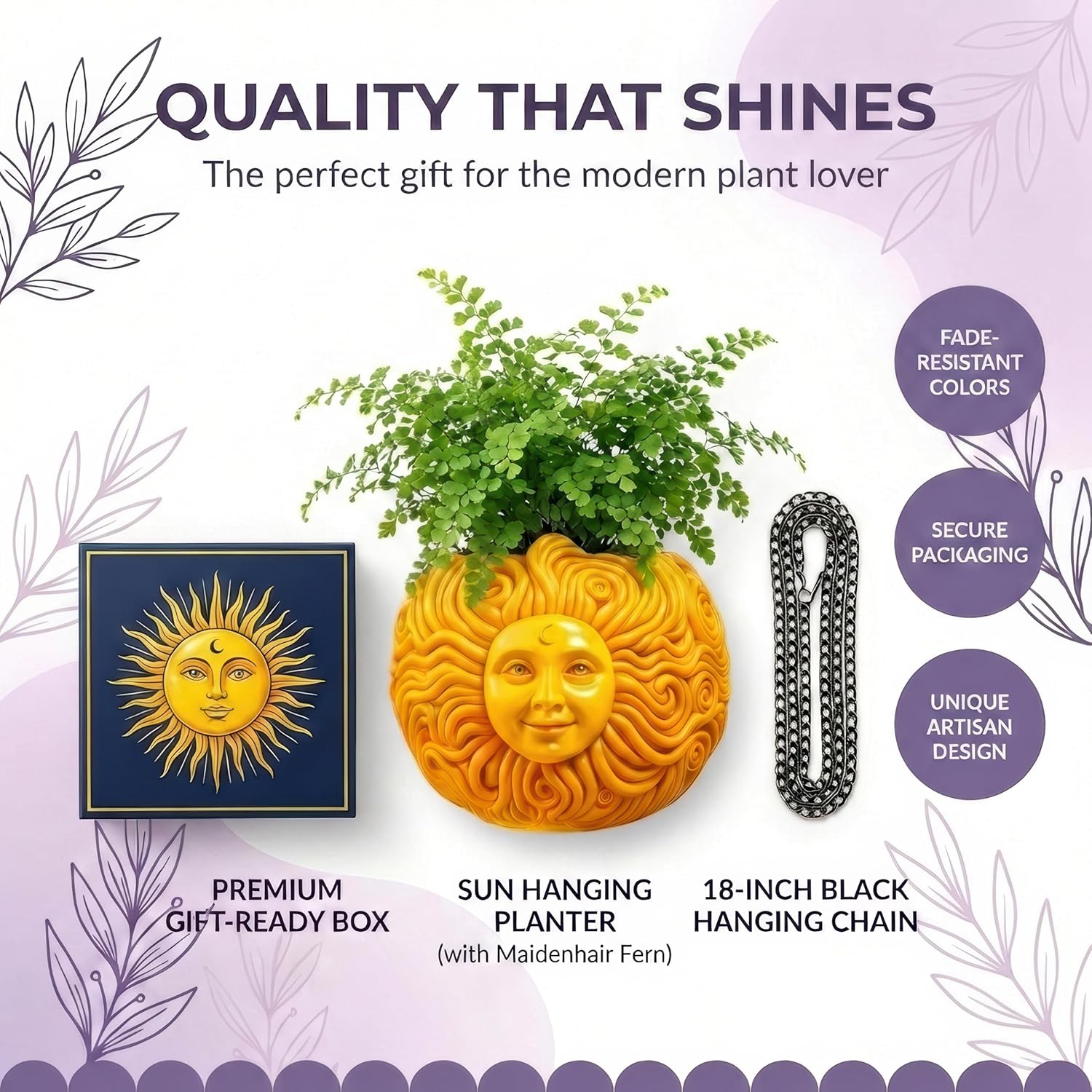 Sun Face Hanging Planter by Nebula Colors