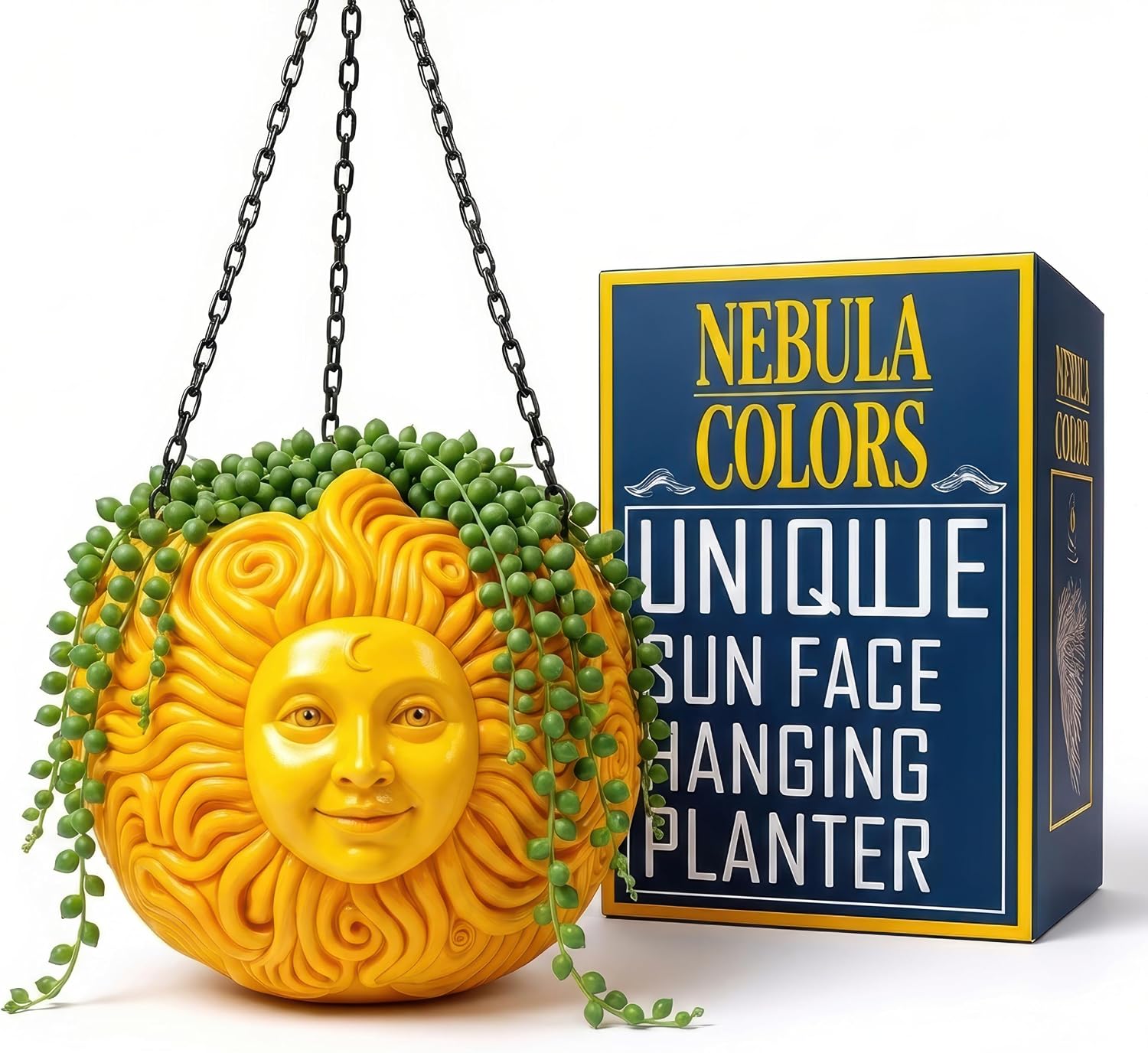 Moon Face Hanging Planter by Nebula Colors
