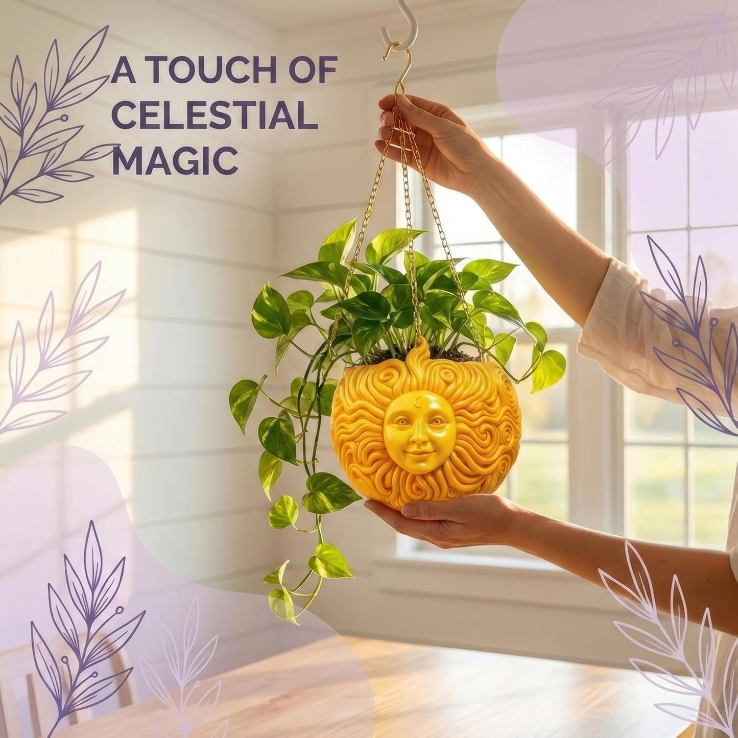 Sun Face Hanging Planter by Nebula Colors