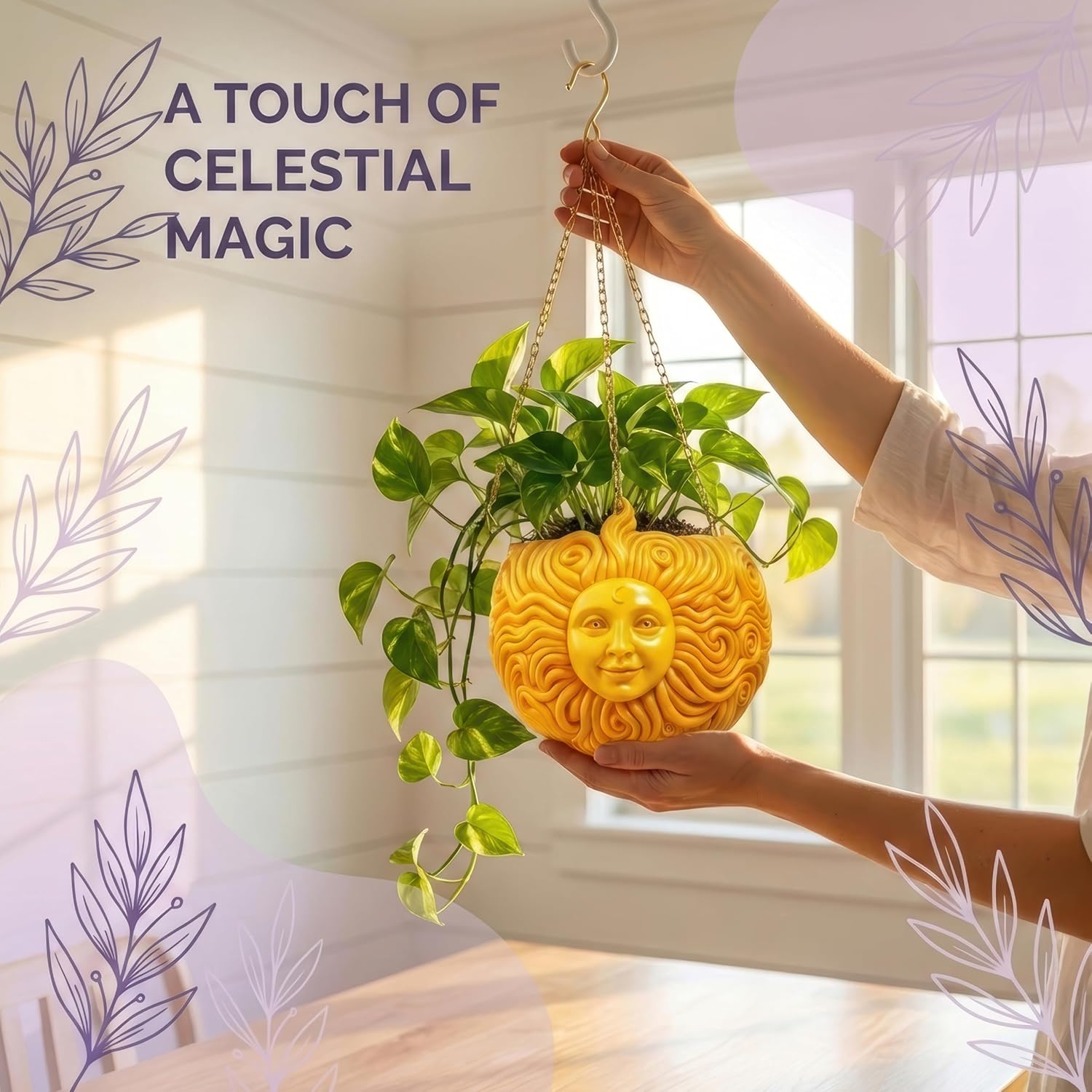 Sun Face Hanging Planter by Nebula Colors