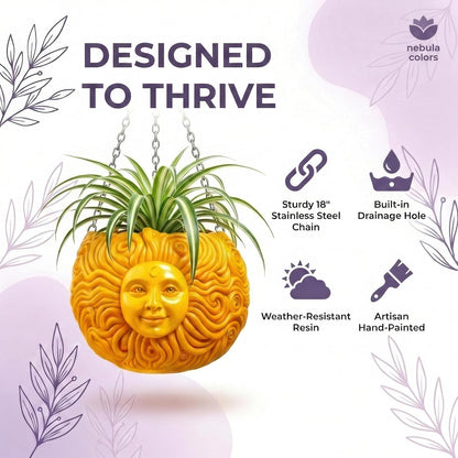 Sun Face Hanging Planter by Nebula Colors