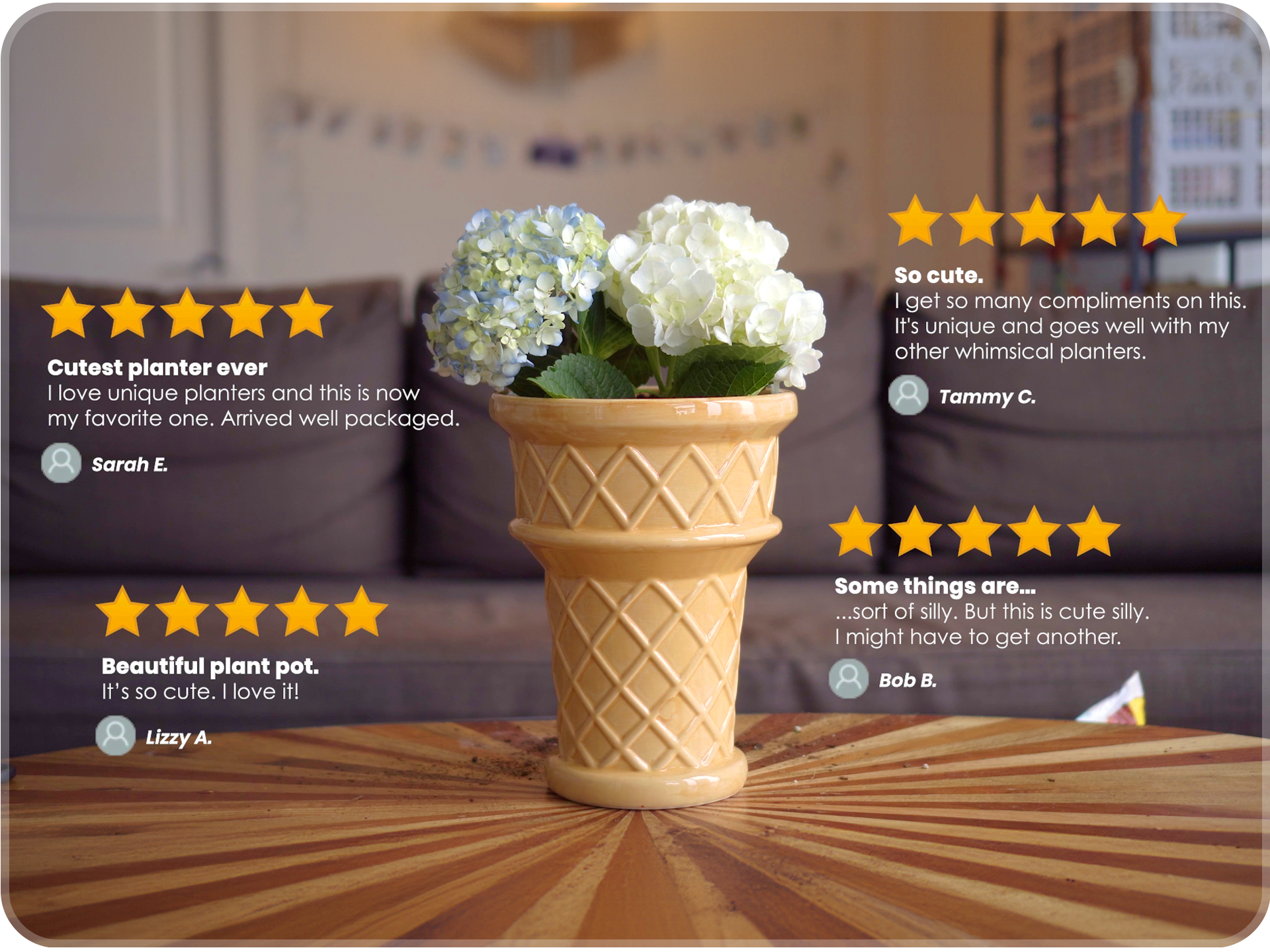 ice cream cone plant pot Nebula Colors Ceramic Ice Cream Cone Planter