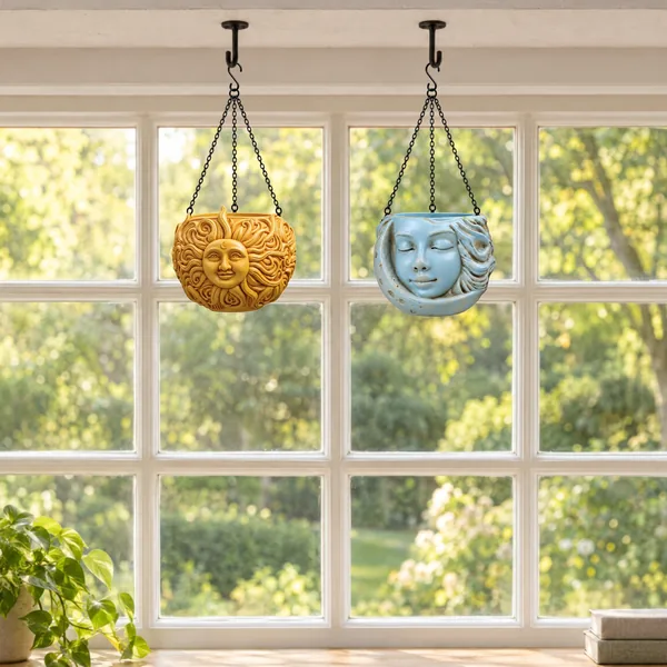 The Celestial Pair: Sun & Moon Hanging Planter Bundle