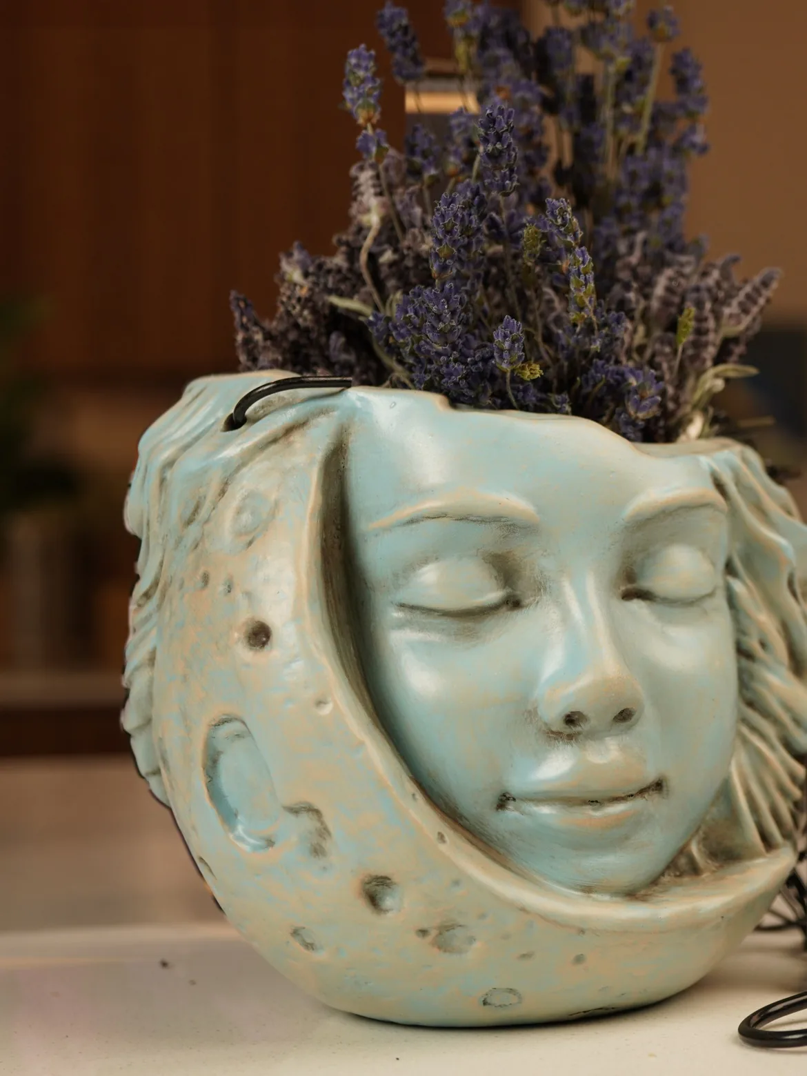 Moon Face Hanging Planter, Set of 2